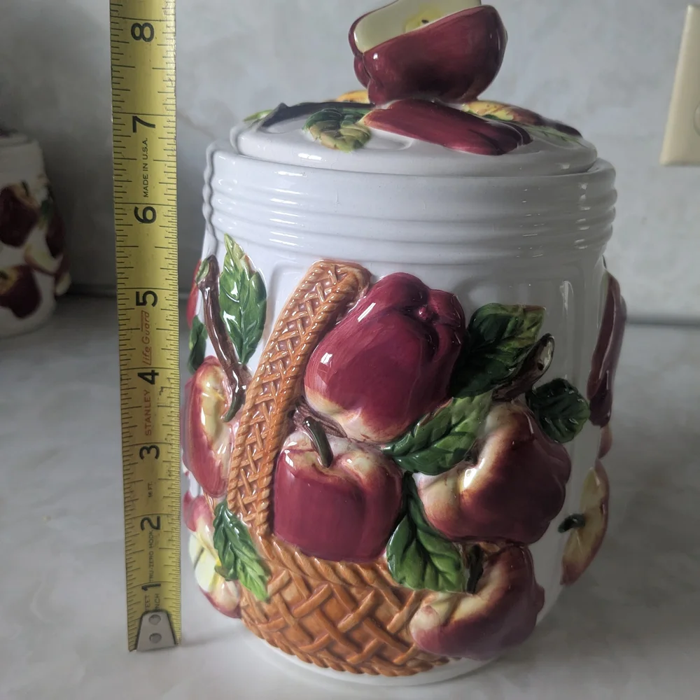 Apple Themed Ceramic Canister Set - Picture 4 of 10